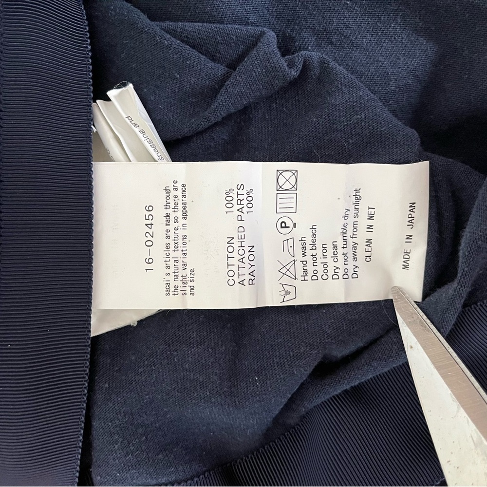 SACAI sz 1 S Navy Blue Short Sleeve Tshirt Tee Paradise Garage Side Zippers - Picture 14 of 14